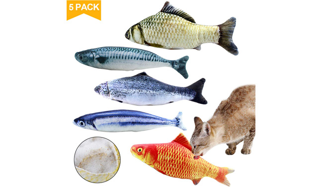 Natuce 5pcs Catnip Fish Toys For Cat