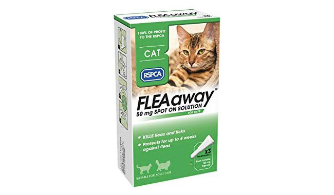 RSPCA Fleaaway Spot On Solution For Cats, 50mg