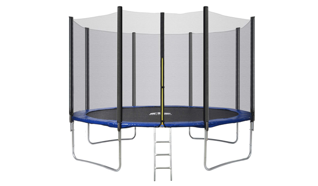 Rocket Bunny Trampoline With Safety Enclosure Netting And Ladder Jumping Mat