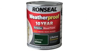 Ronseal Weatherproof 10 Year Exterior Wood Paint Racing Green Gloss 750 ml